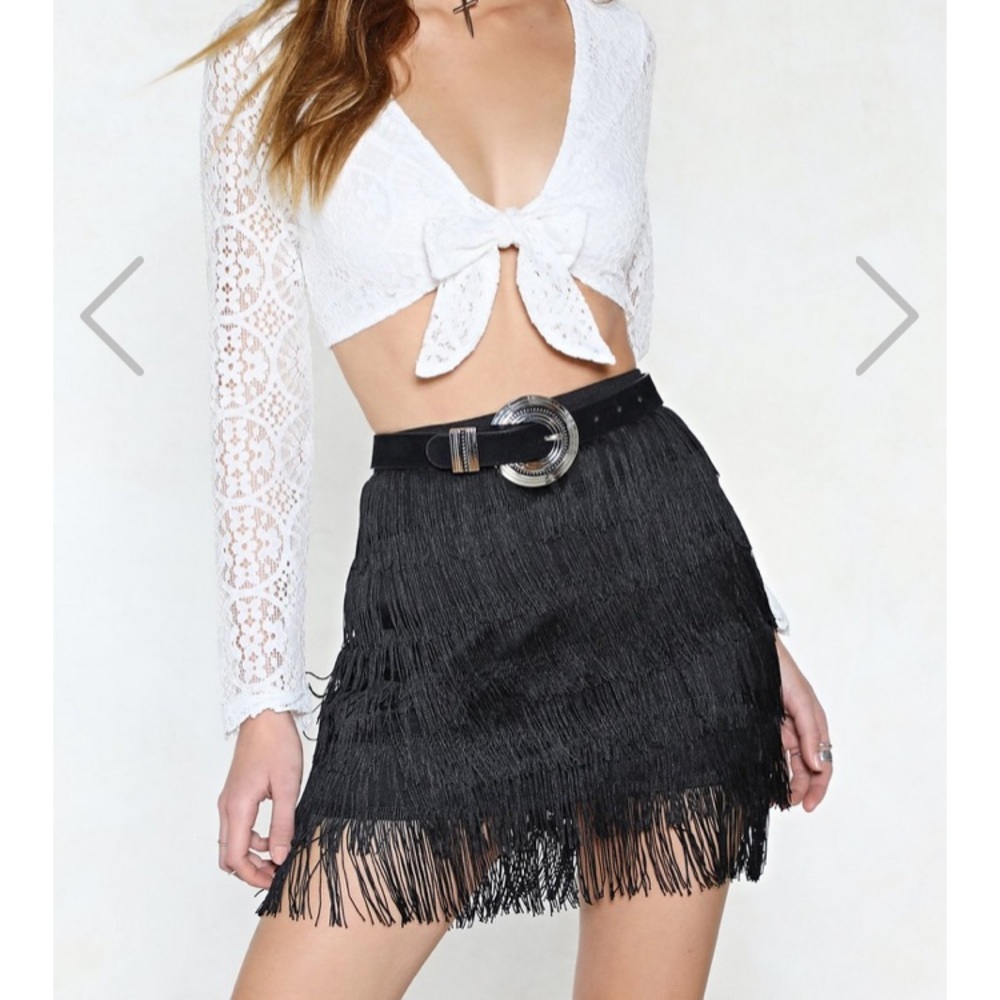 NWT Nasty Gal Fringe Skirt Size 2